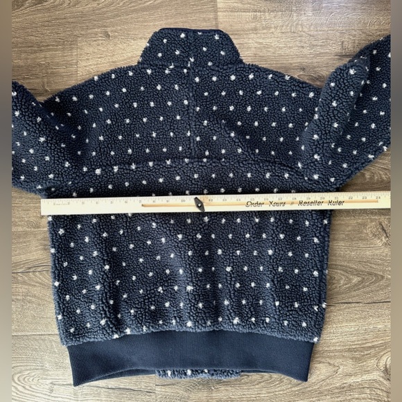 Patagonia Jacket Womens Small Snap Front Retro X Blue Polka Dot Sherpa Fleece - Picture 7 of 9